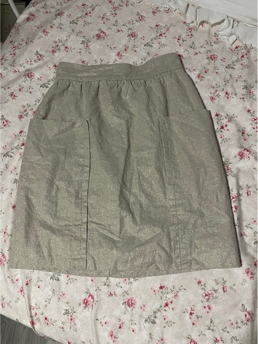 Cartonnier by Anthropologie Metallic Linen Blend Skirt Size 2